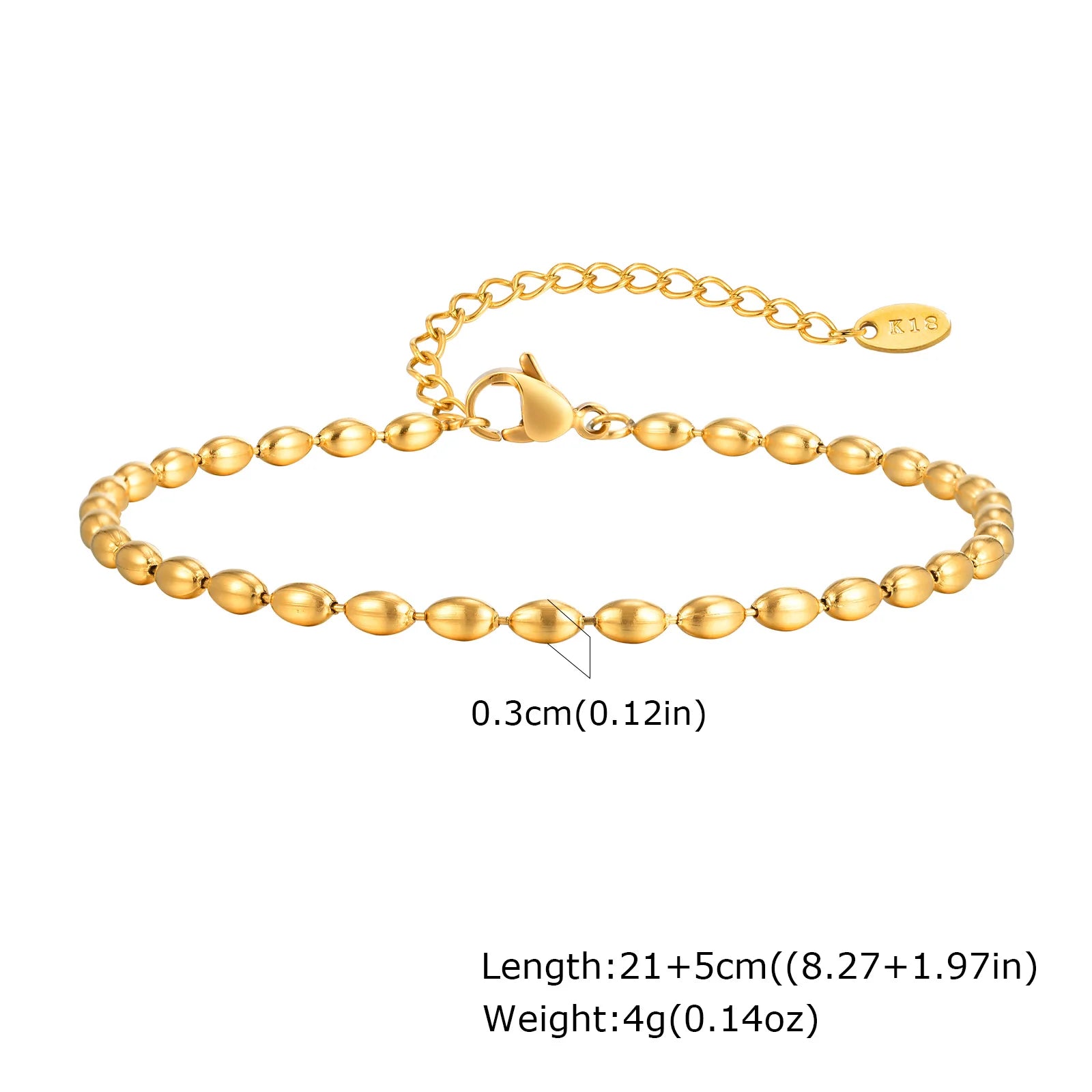 Evil Eye Beaded Blue Anklet - VEYAROSE