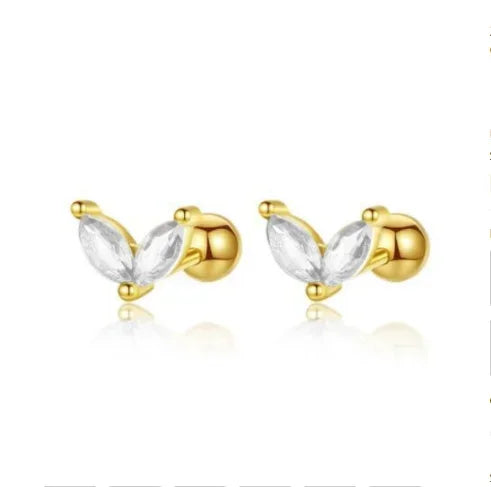CZ Crystal Hoop Huggie Earrings - VEYAROSE