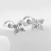 CZ Crystal Hoop Huggie Earrings - VEYAROSE