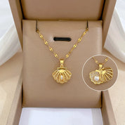 CZ Pearl Shell Choker Necklace - VEYAROSE