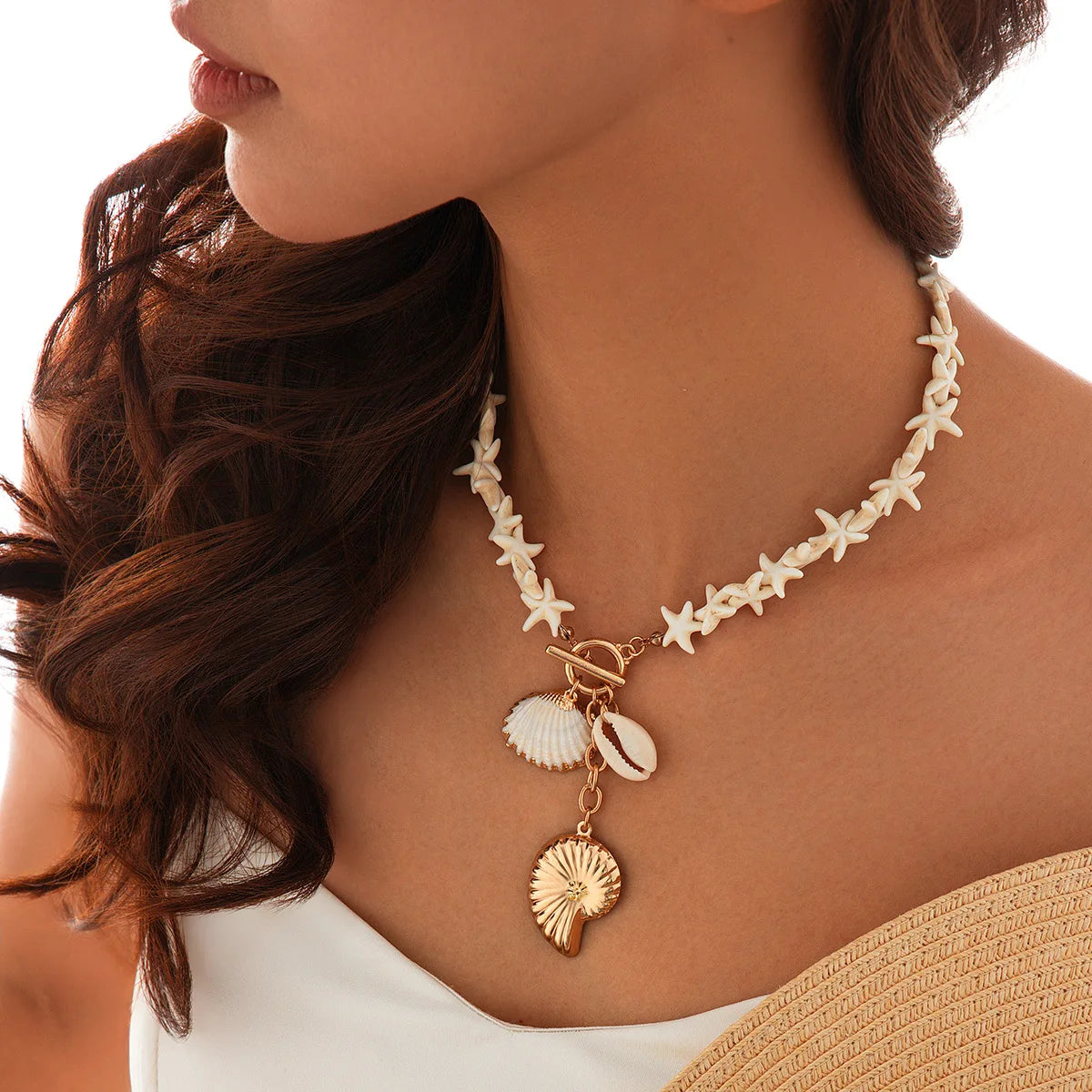 Shell Starfish Conch Necklace - VEYAROSE