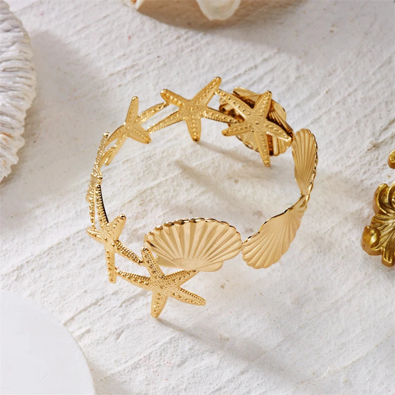 Shell Starfish Ocean Arm Bracelet - VEYAROSE
