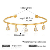 CZ Tassel Drop Bangle Bracelet - VEYAROSE