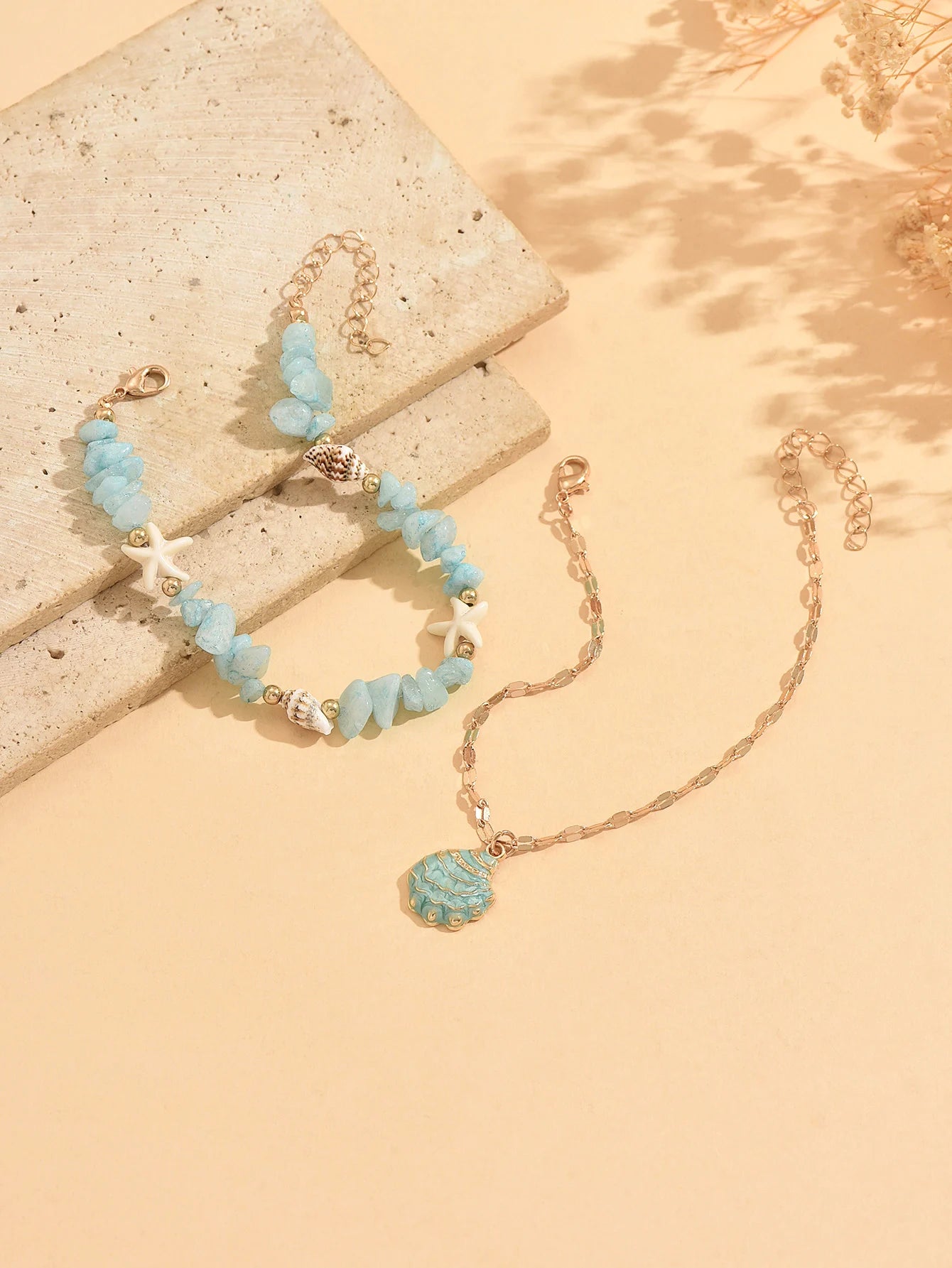Shell Starfish Organic Anklet - VEYAROSE