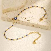 Evil Eye Beaded Blue Anklet - VEYAROSE