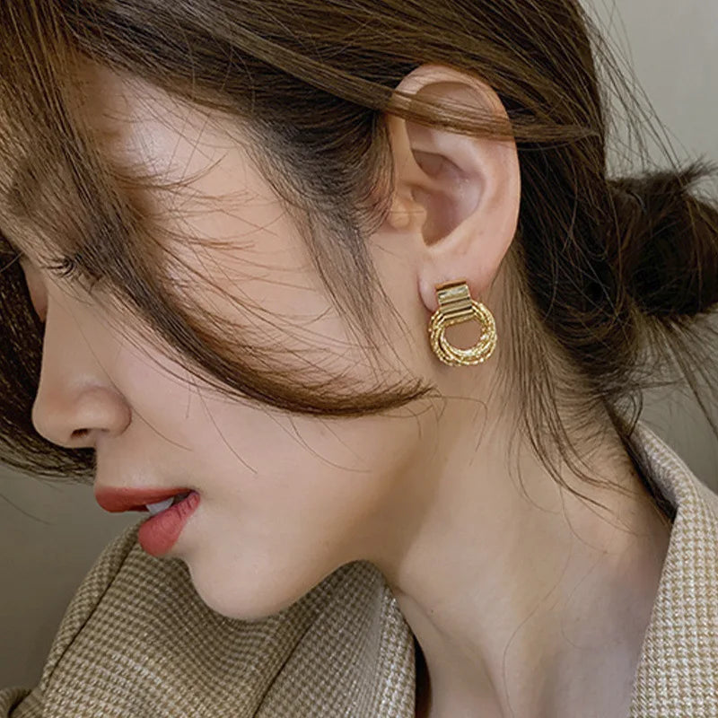 Retro Metal Stud Earrings - VEYAROSE