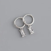 CZ Crystal Hoop Huggie Earrings - VEYAROSE