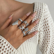 Shell Starfish Ocean Ring Set - VEYAROSE