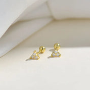 CZ Crystal Hoop Huggie Earrings - VEYAROSE