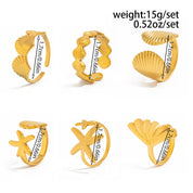 Shell Starfish Ocean Ring Set - VEYAROSE