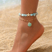 Shell Starfish Organic Anklet - VEYAROSE