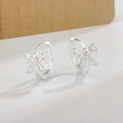 CZ Crystal Hoop Huggie Earrings - VEYAROSE