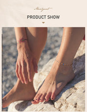 Evil Eye Beaded Blue Anklet - VEYAROSE