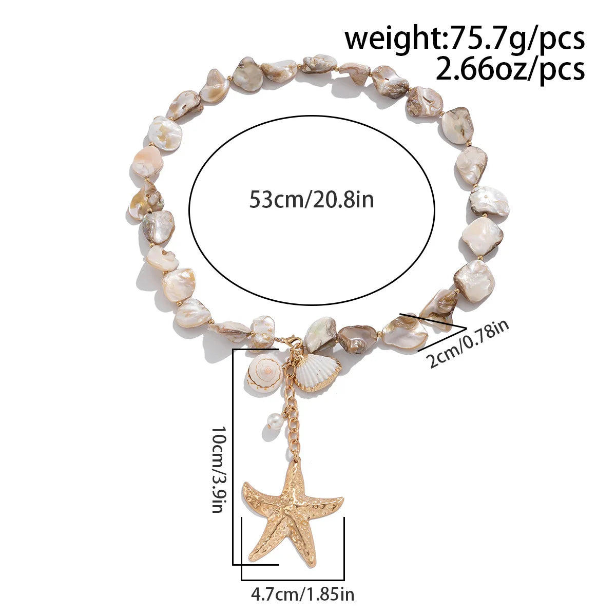 Shell Starfish Conch Necklace - VEYAROSE