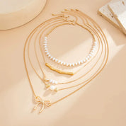 Pearl Baroque Bow Necklace - VEYAROSE