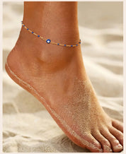 Evil Eye Beaded Blue Anklet - VEYAROSE