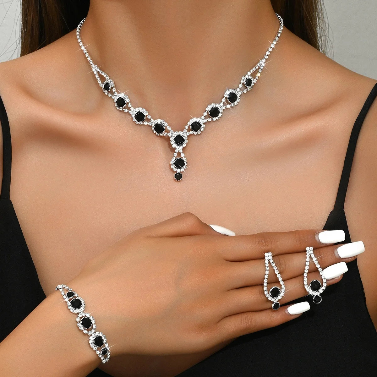 Rhinestone Colorful Jewelry Set - VEYAROSE