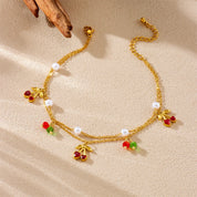 Pearl Cherry Anklet - VEYAROSE