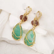 Crystal Resin Geometric Drop Earrings - VEYAROSE