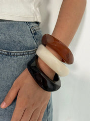 Resin Acrylic Geometric Cuff Bracelet - VEYAROSE