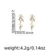 Crystal Pearl Tassel Drop Earrings - VEYAROSE
