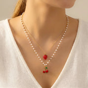 Heart Cherry Strawberry Choker Necklace - VEYAROSE