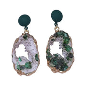 Emerald Organic Drop Earrings - VEYAROSE