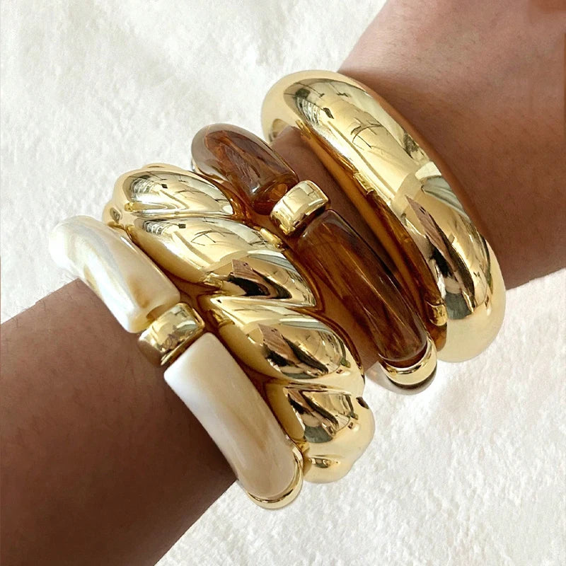 Resin Bangle Bracelet Set - VEYAROSE