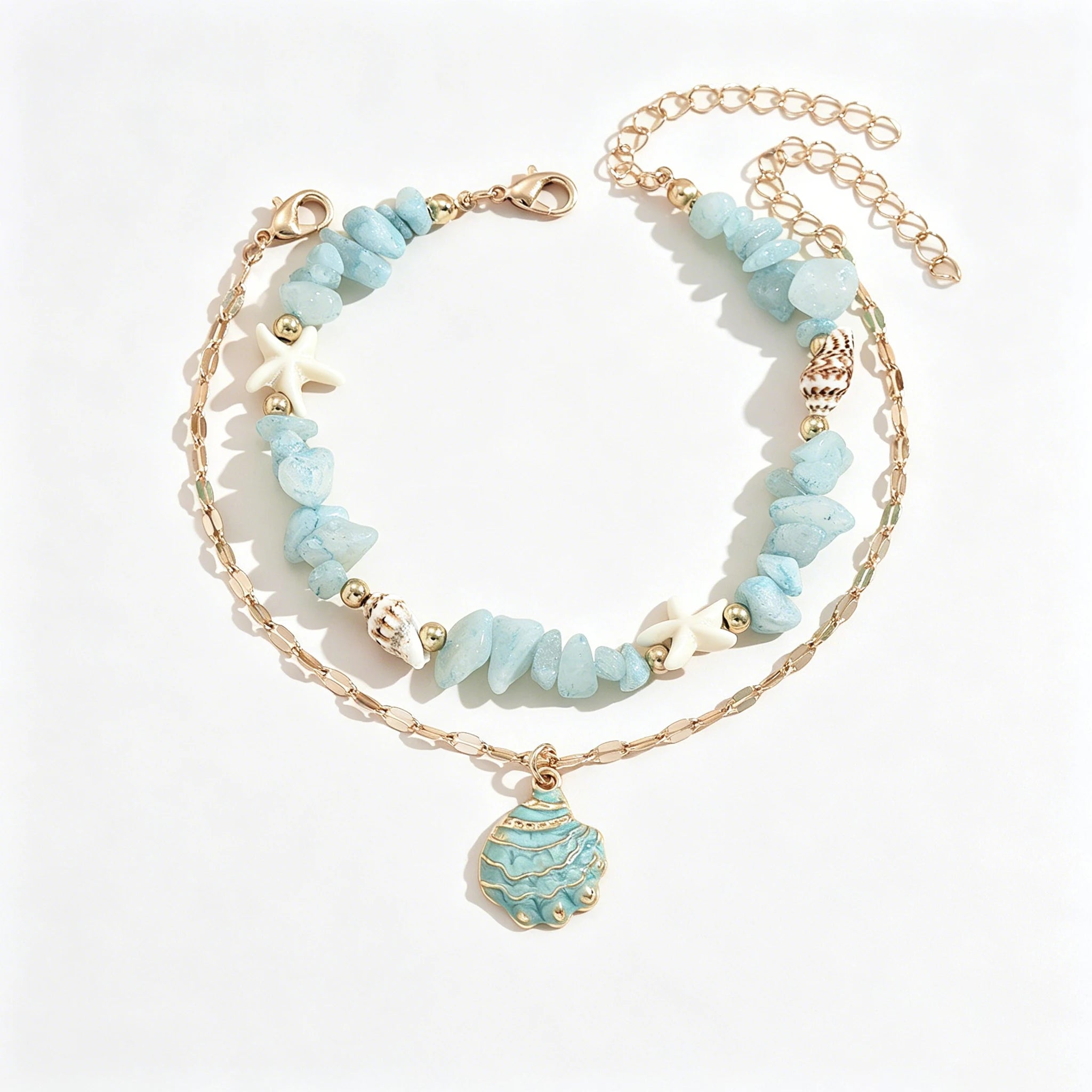 Shell Starfish Organic Anklet - VEYAROSE