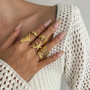 Shell Starfish Ocean Ring Set - VEYAROSE