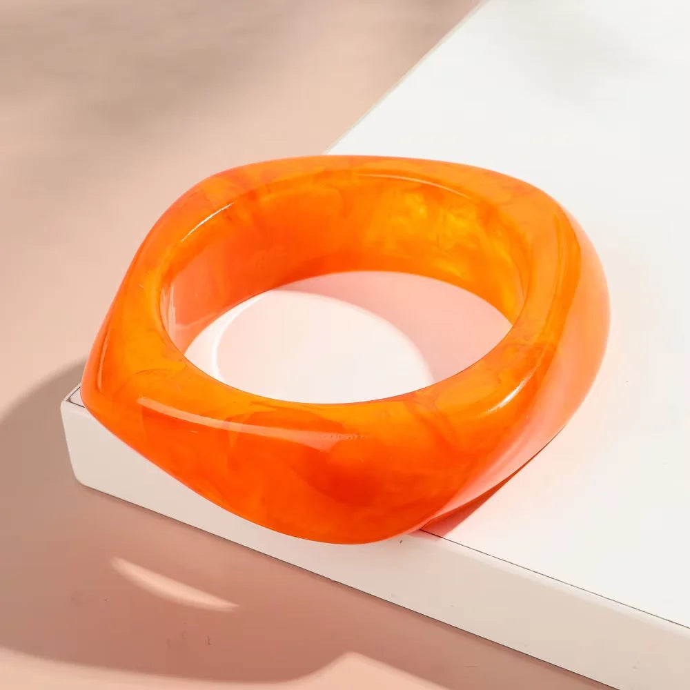 Resin Acrylic Geometric Cuff Bracelet - VEYAROSE