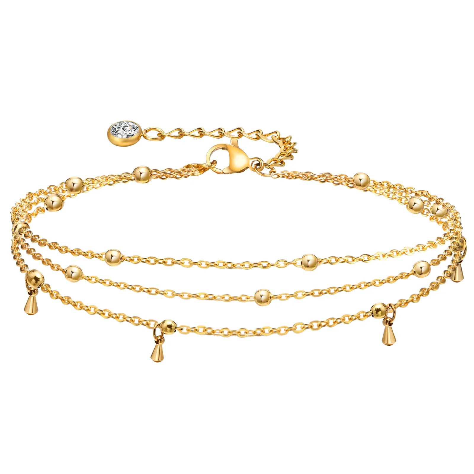 Evil Eye Beaded Blue Anklet - VEYAROSE