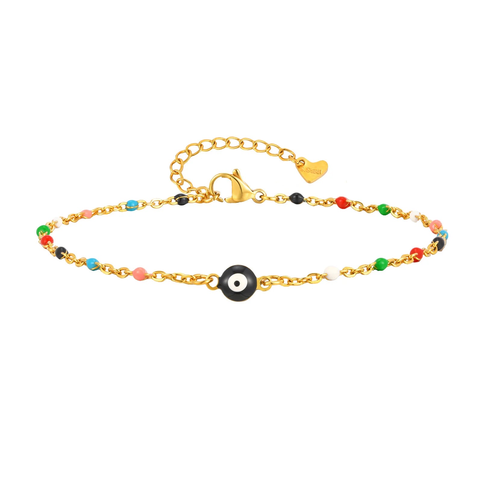 Evil Eye Beaded Blue Anklet - VEYAROSE