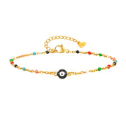Evil Eye Beaded Blue Anklet - VEYAROSE