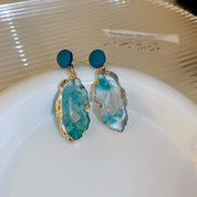 Emerald Organic Drop Earrings - VEYAROSE