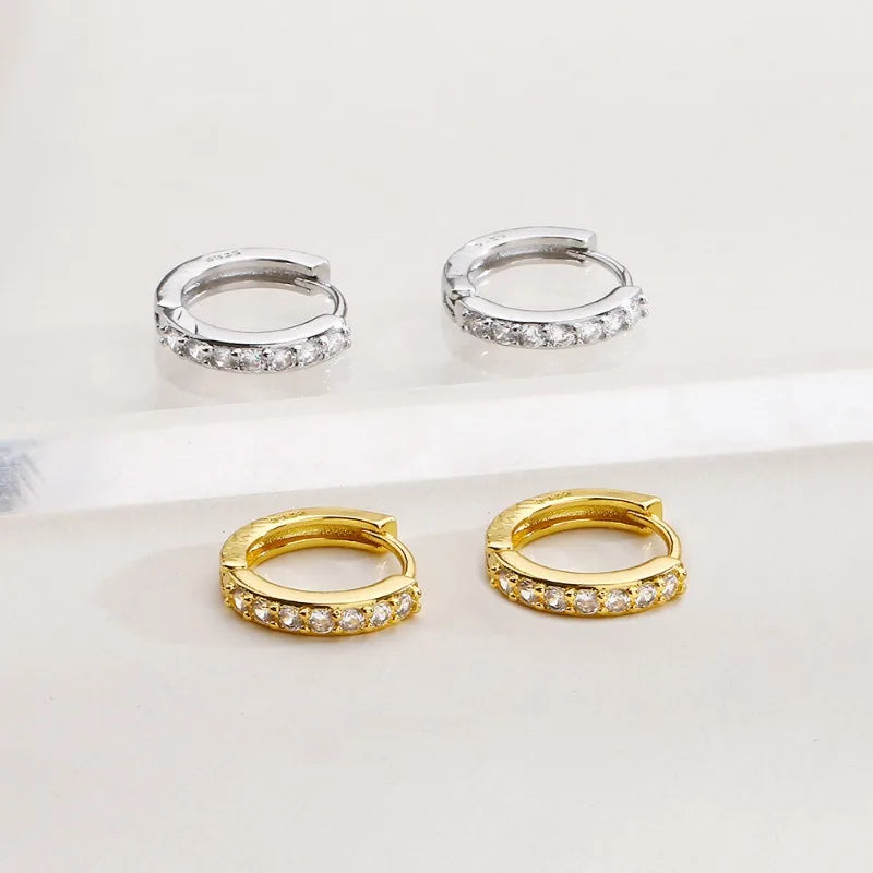 CZ Crystal Hoop Huggie Earrings Set - VEYAROSE