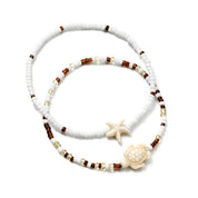 Starfish Turquoise Beaded Anklet - VEYAROSE