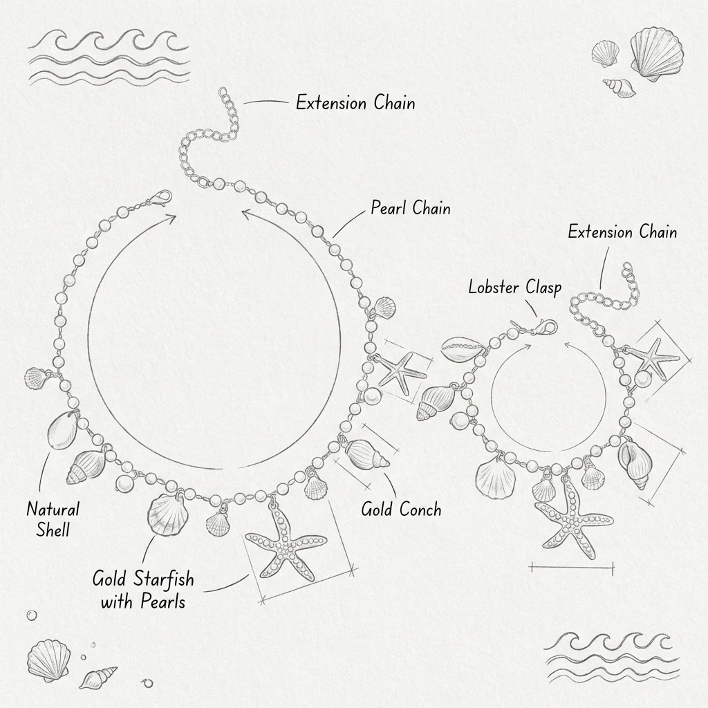 Pearl Shell Starfish Necklace - VEYAROSE