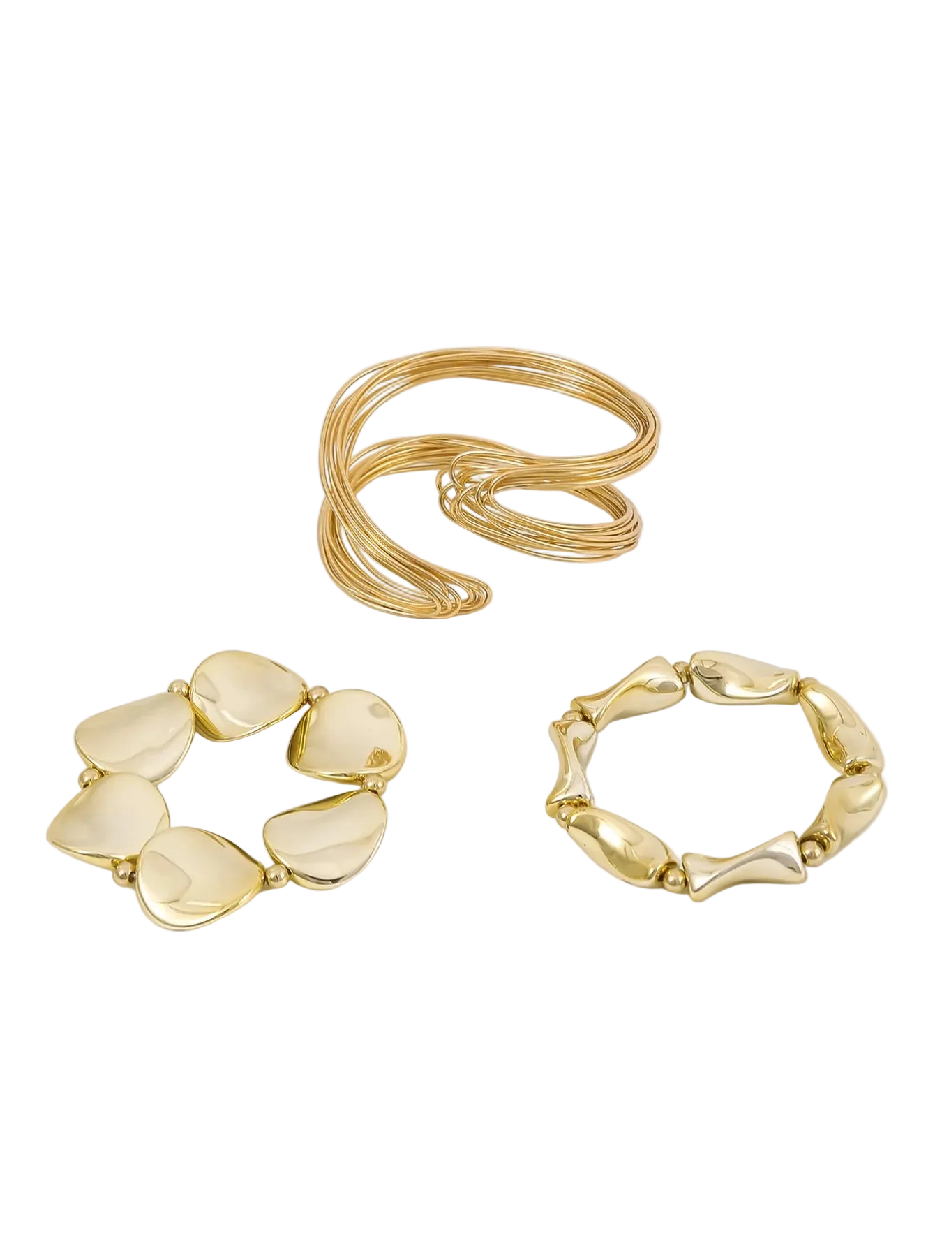 Geometric Twisted Organic Cuff Bracelet Set - VEYAROSE