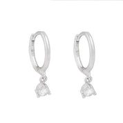 CZ Crystal Hoop Huggie Earrings - VEYAROSE