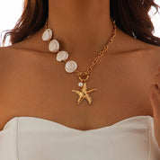 Shell Starfish Conch Necklace - VEYAROSE