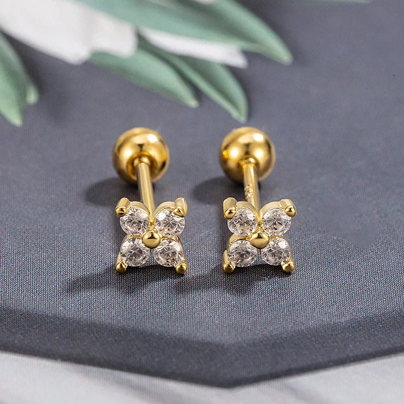Crystal Flower Hoop Earrings Set - VEYAROSE