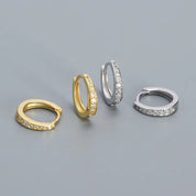 CZ Crystal Hoop Huggie Earrings Set - VEYAROSE