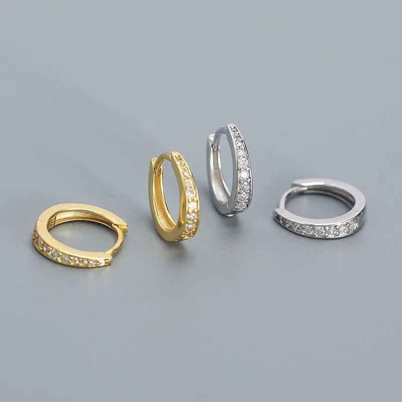 CZ Crystal Hoop Huggie Earrings Set - VEYAROSE