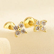 CZ Crystal Hoop Huggie Earrings - VEYAROSE