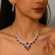 Rhinestone Drop Colorful Jewelry Set - VEYAROSE