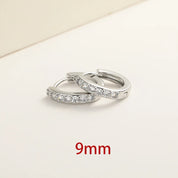 CZ Crystal Hoop Huggie Earrings - VEYAROSE