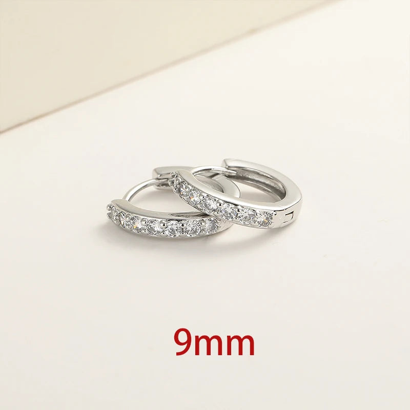 CZ Crystal Hoop Huggie Earrings - VEYAROSE