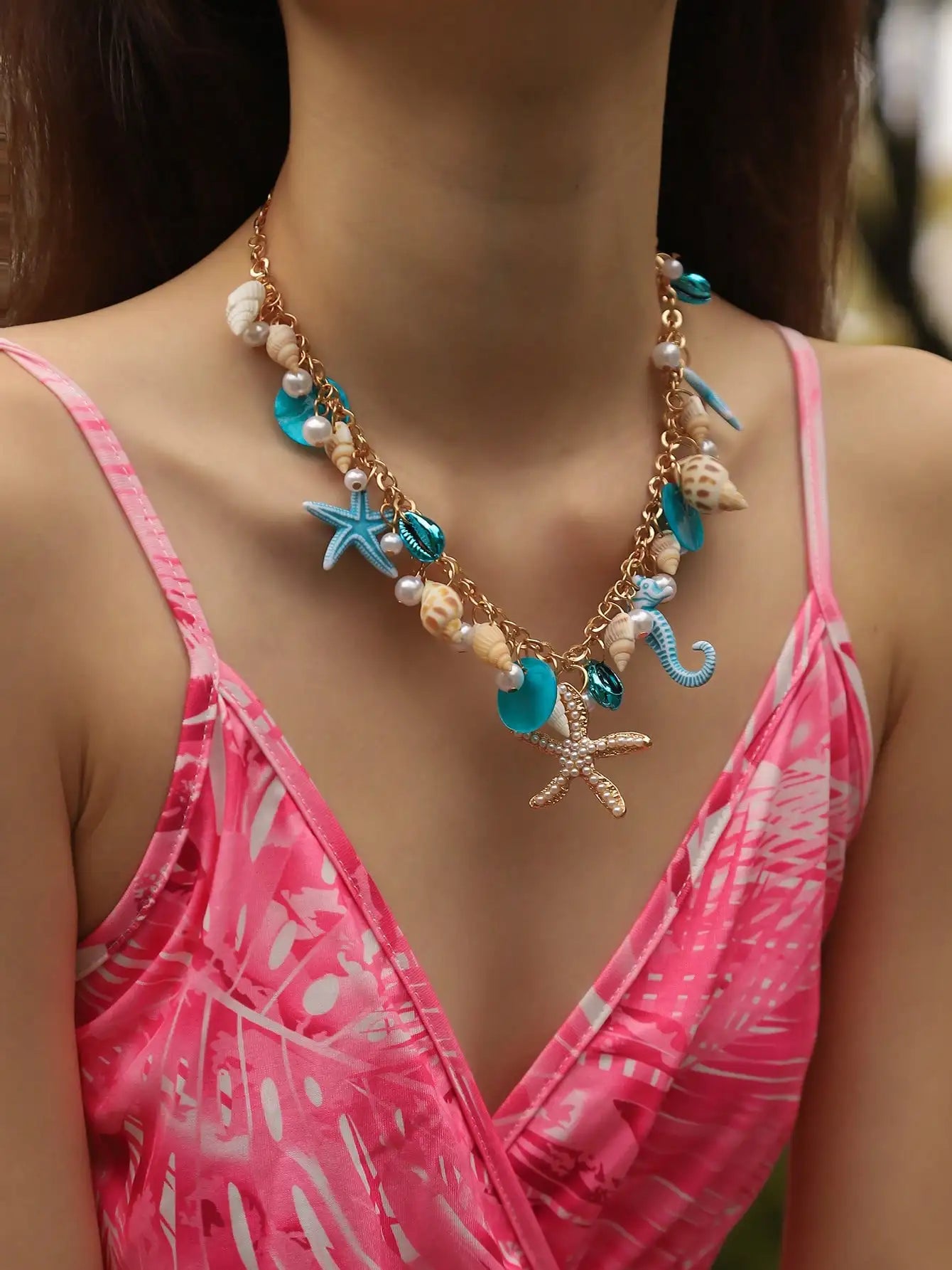 Pearl Shell Starfish Necklace - VEYAROSE