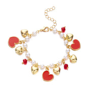 Heart Cherry Bow Bangle Bracelet - VEYAROSE